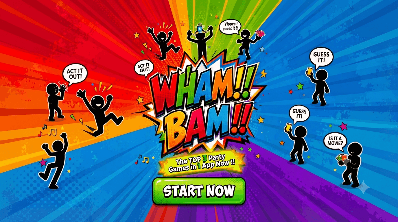 Wham Bam — the TOP 3 party games in 1 app
